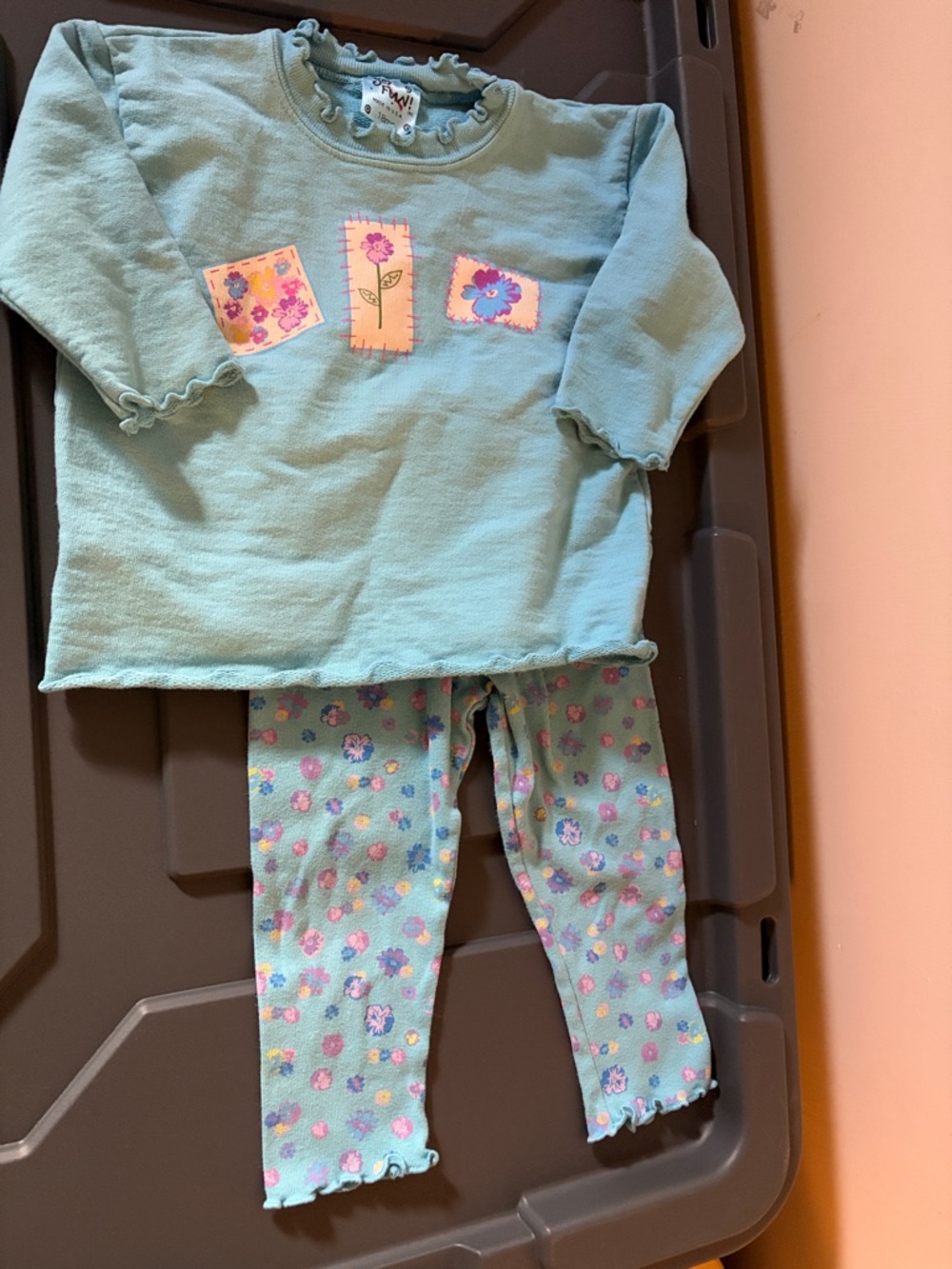Children's Light Teal Floral Matching Set - Brand: